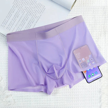 4 Pcs Ultra-Thin Ice Silk Men's Boxer Shorts
