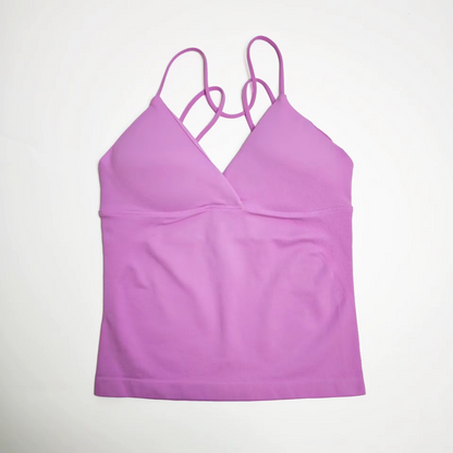Strappy V-Neck Workout Tank Top