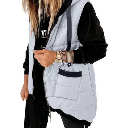 Longline Hooded Puffer Vest