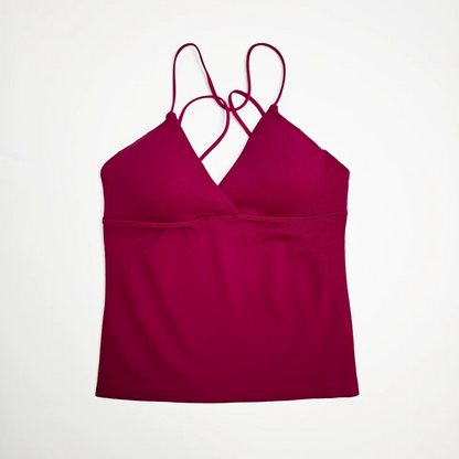 Strappy V-Neck Workout Tank Top