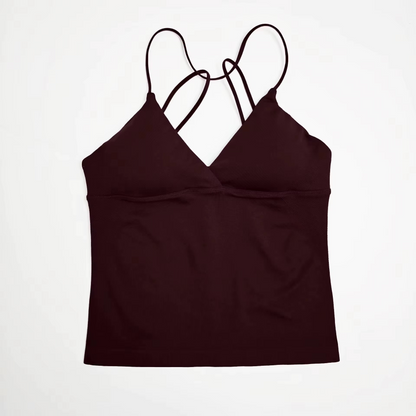 Strappy V-Neck Workout Tank Top