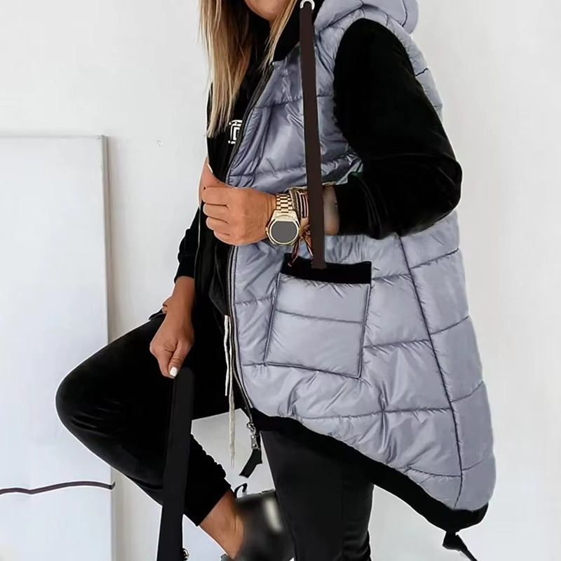 Longline Hooded Puffer Vest