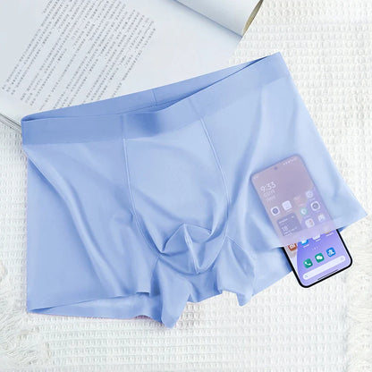 4 Pcs Ultra-Thin Ice Silk Men's Boxer Shorts