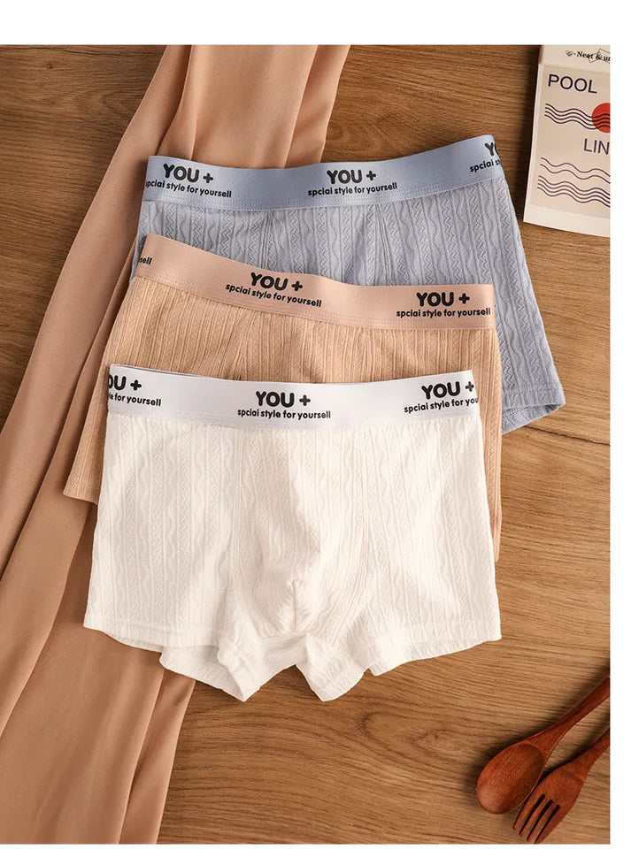 4 PCS - YOU+ Pure Cotton Men's Briefs