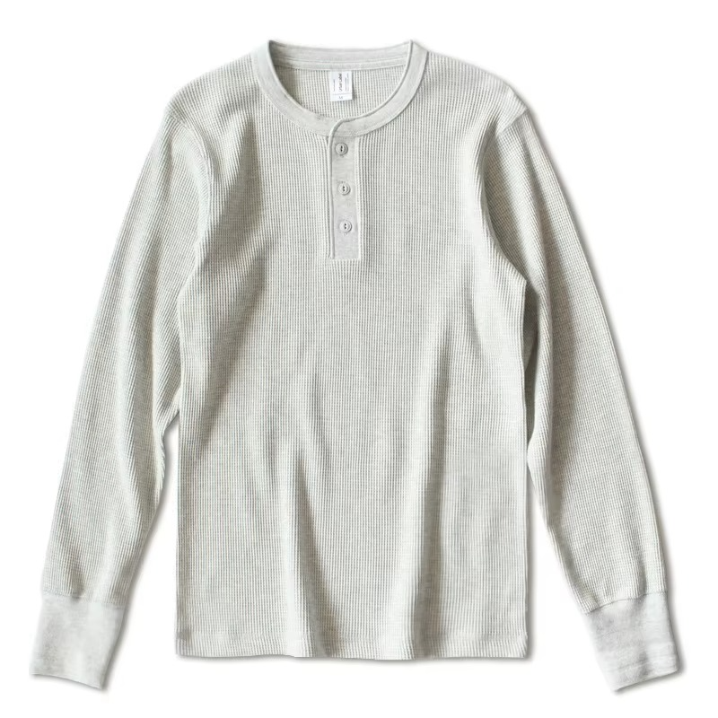 Waffle Knit Henley Shirt
