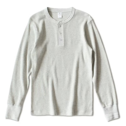 Waffle Knit Henley Shirt