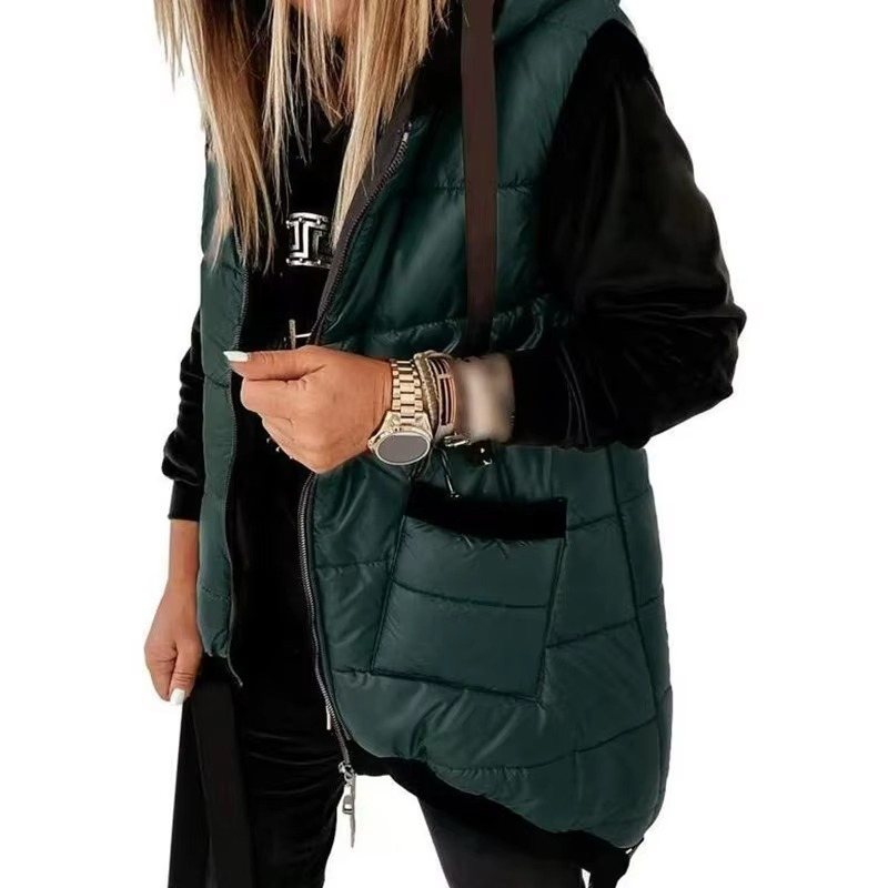Longline Hooded Puffer Vest