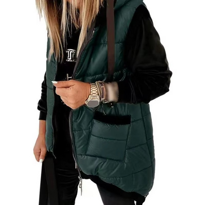Longline Hooded Puffer Vest