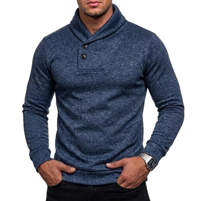Shawl Collar Button Pullover