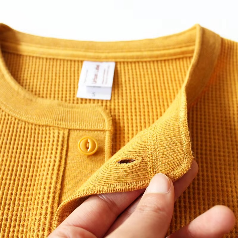 Waffle Knit Henley Shirt