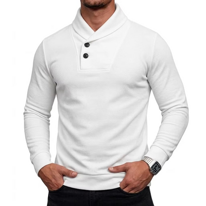 Shawl Collar Button Pullover