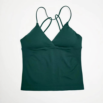 Strappy V-Neck Workout Tank Top
