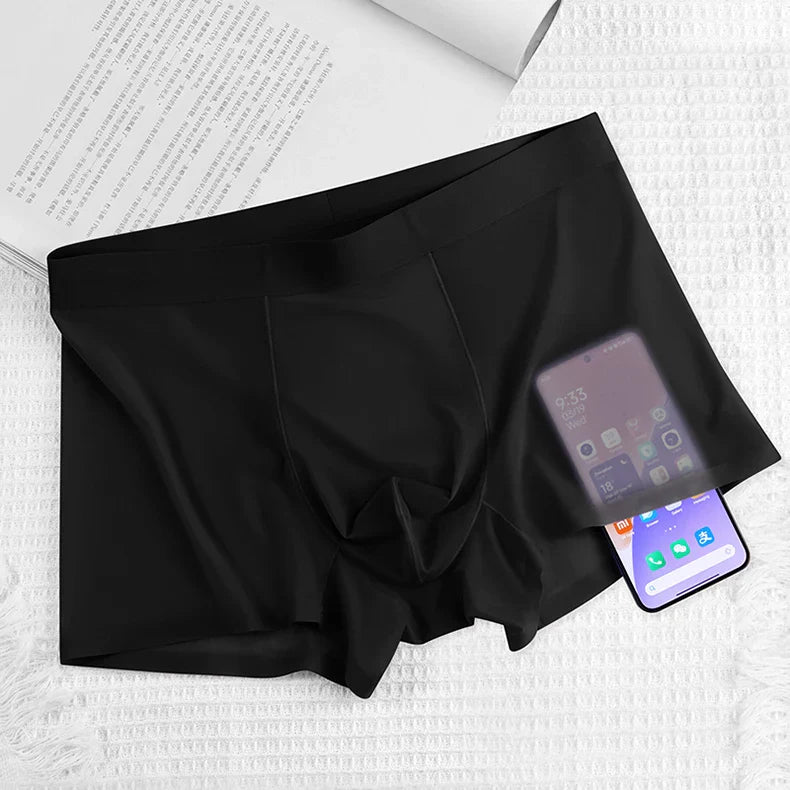 4 Pcs Ultra-Thin Ice Silk Men's Boxer Shorts