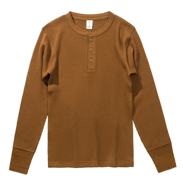 Waffle Knit Henley Shirt