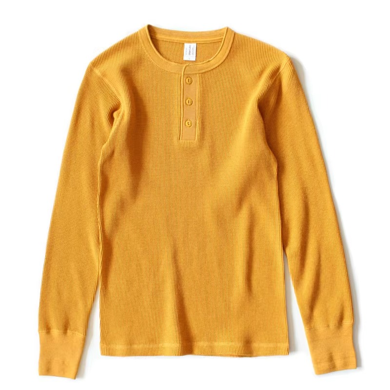 Waffle Knit Henley Shirt