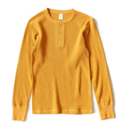 Waffle Knit Henley Shirt