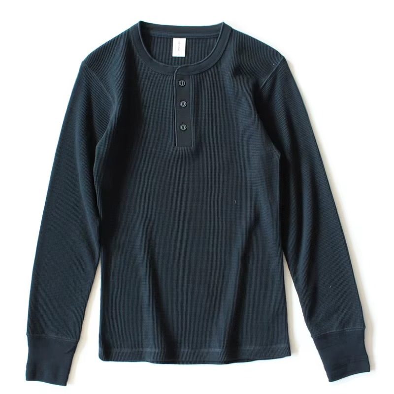 Waffle Knit Henley Shirt