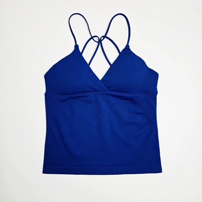Strappy V-Neck Workout Tank Top