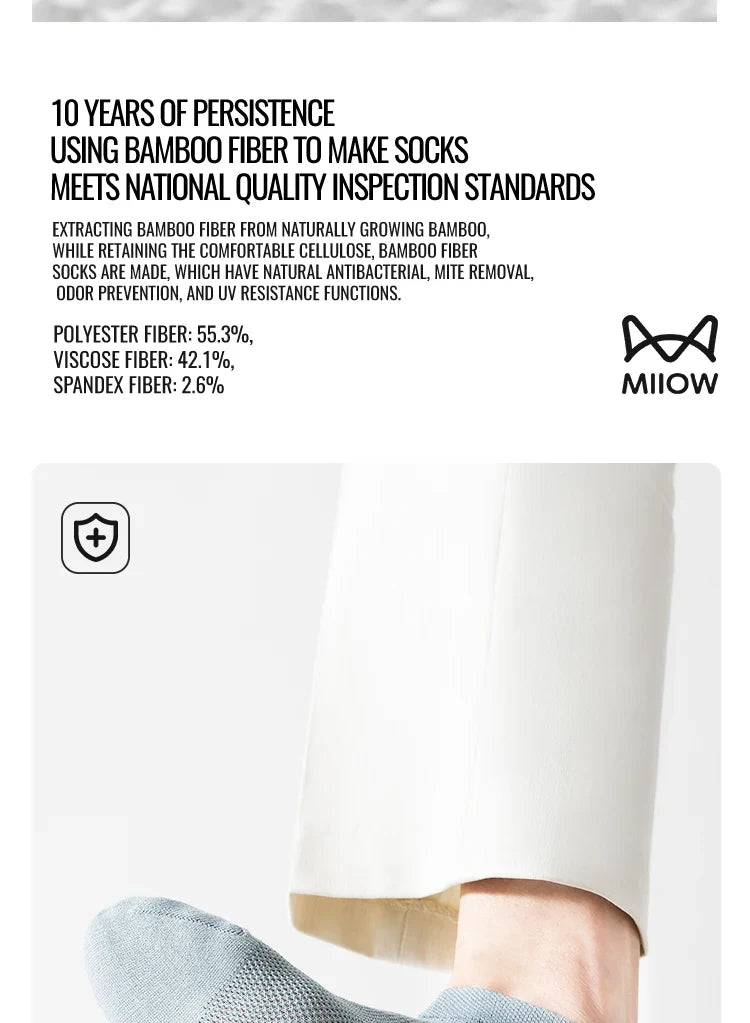 (5 Pairs) Mix Antibacterial Anti Odor Bamboo Socks