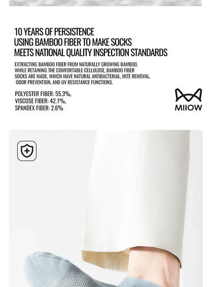 (5 Pairs) Mix Antibacterial Anti Odor Bamboo Socks