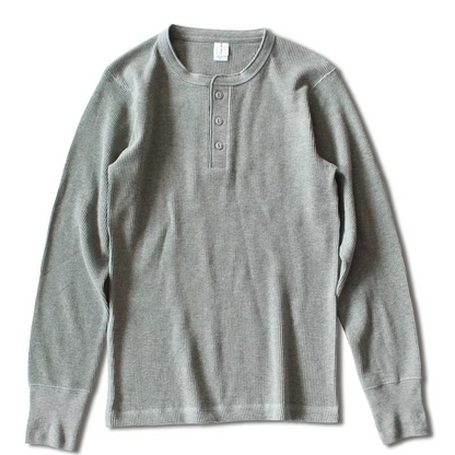 Waffle Knit Henley Shirt