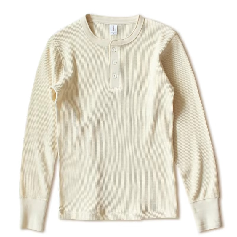Waffle Knit Henley Shirt