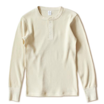 Waffle Knit Henley Shirt