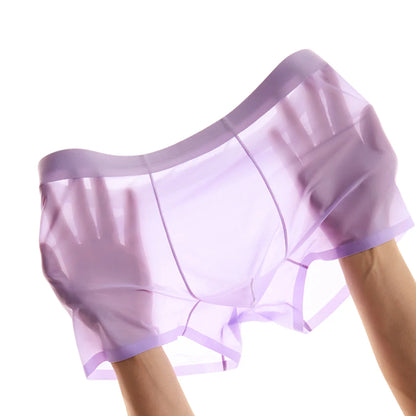 4 Pcs Ultra-Thin Ice Silk Men's Boxer Shorts