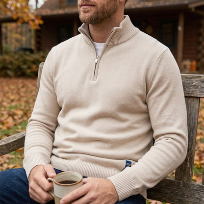 Premium Cotton Quarter-Zip Pullover