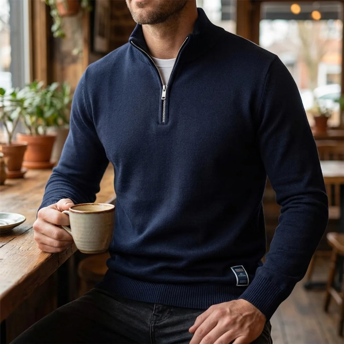 Premium Cotton Quarter-Zip Pullover