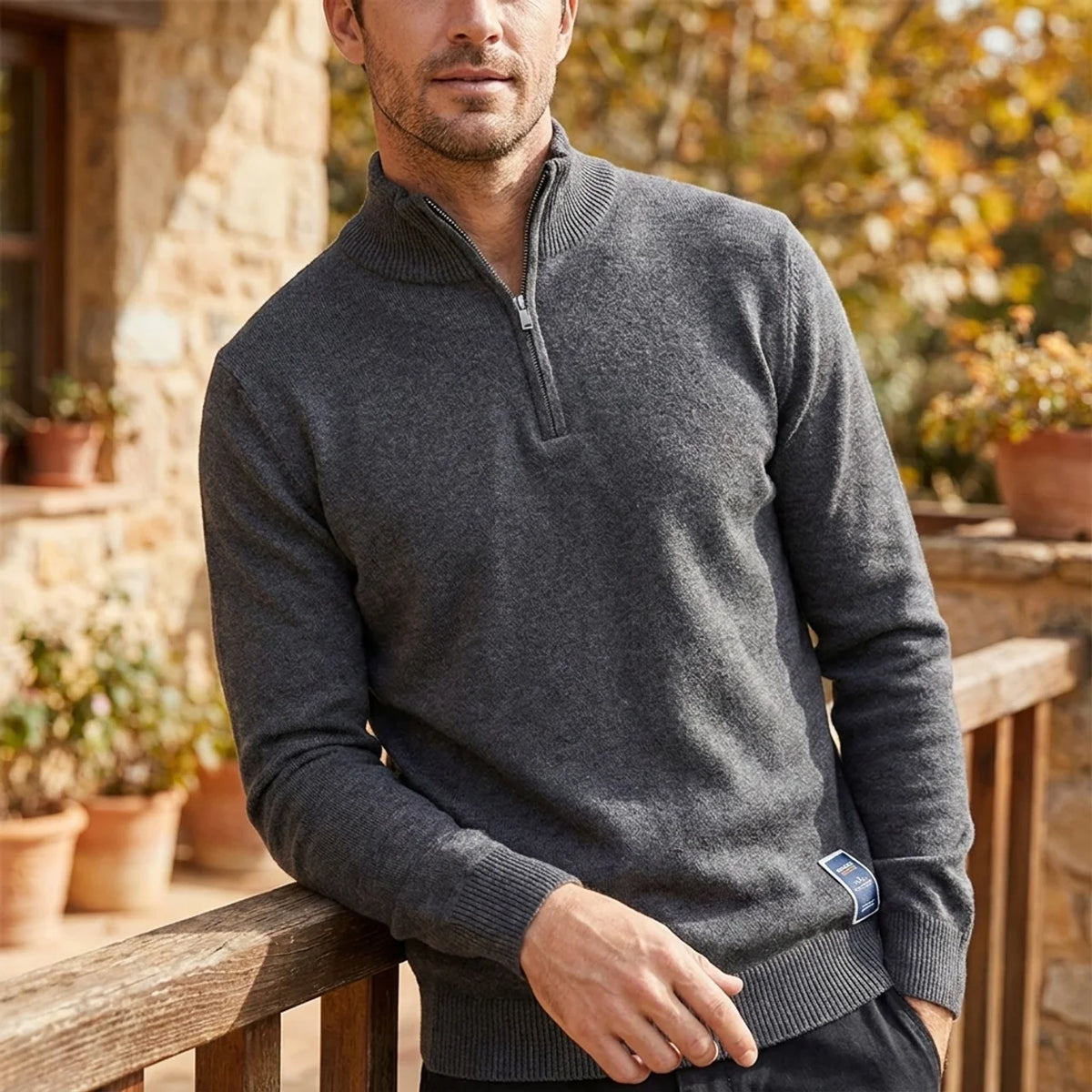 Premium Cotton Quarter-Zip Pullover